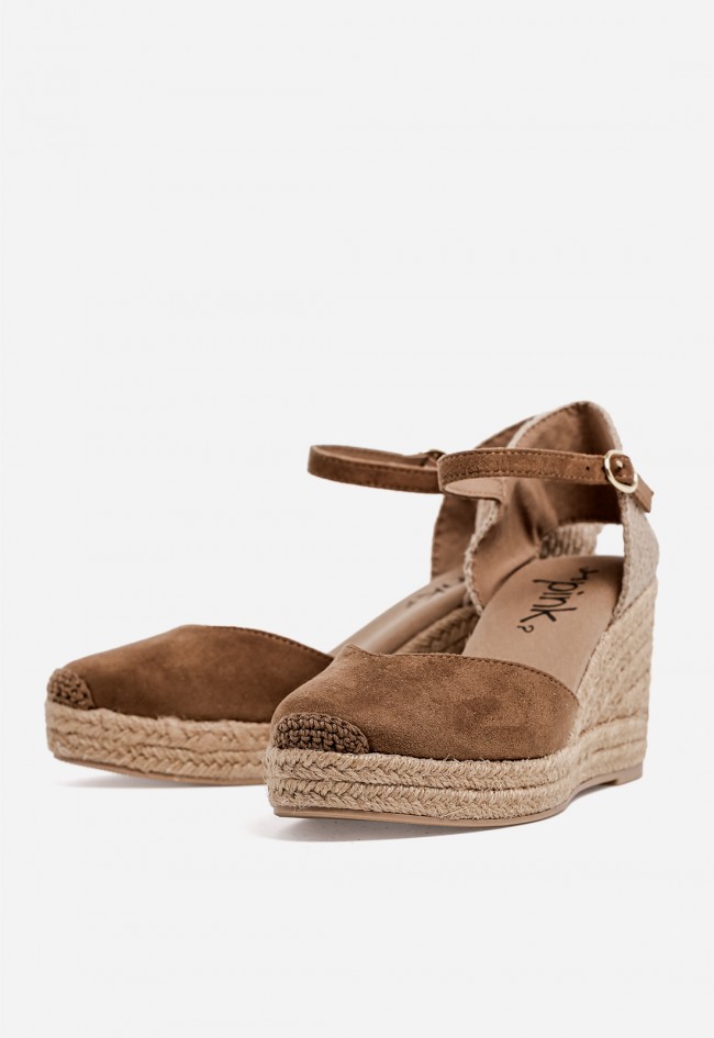 Alpargatas de cuña mujer Why Pink? M6345 camel – estilo natural y comodidad con aire mediterráneo