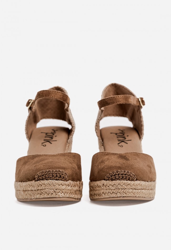 Alpargatas de cuña mujer Why Pink? M6345 camel – estilo natural y comodidad con aire mediterráneo