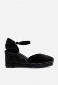 Alpargatas de cuña mujer Why Pink? M6345 negras – elegancia versátil con estilo mediterráneo