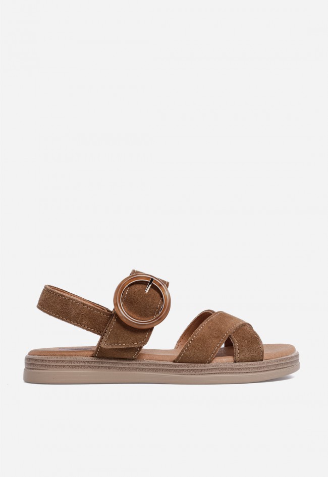 Sandalia VAS Mota 03 en piel color cuero – diseño minimal con detalle trendy