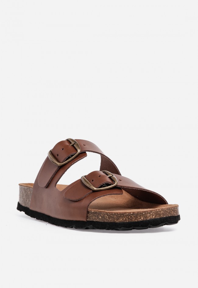 Sandalia bio de piel VAS 11096 P color cuero: esencia natural y estilo effortless chic