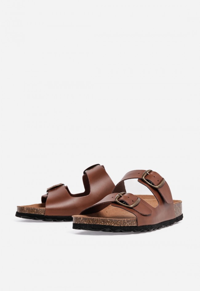 Sandalia bio de piel VAS 11096 P color cuero: esencia natural y estilo effortless chic