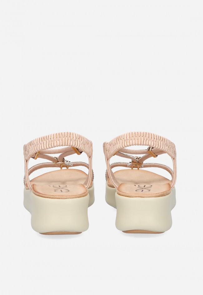 Sandalias plataforma rose gold EXÉ BZX33170-002 con strass: brillo y comodidad que destacan