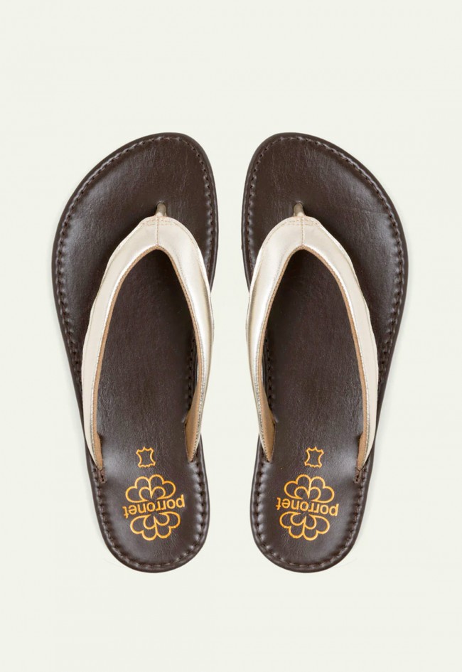 Sandalias de dedo doradas de piel Porronet Amber: el básico chic y cómodo del verano