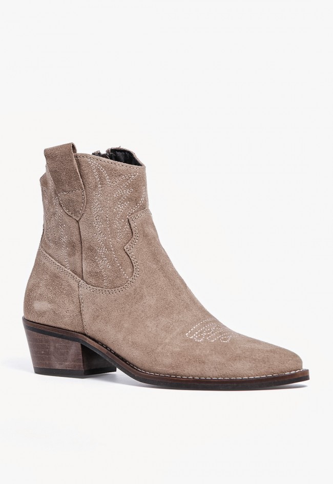 Botín Cowboy Mujer GLO Merce 7092 en Piel Tostado