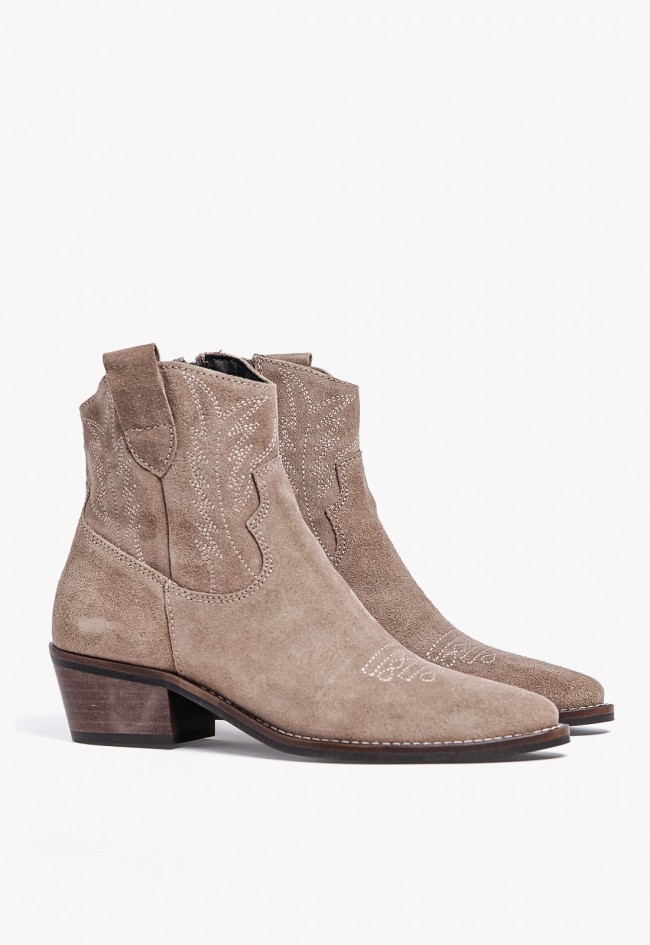 Botín Cowboy Mujer GLO Merce 7092 en Piel Tostado
