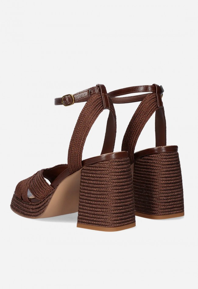 Sandalia marrón de cuerda con plataforma EXE HAVANA-309 ROPE BROWN – elegancia natural y tendencia