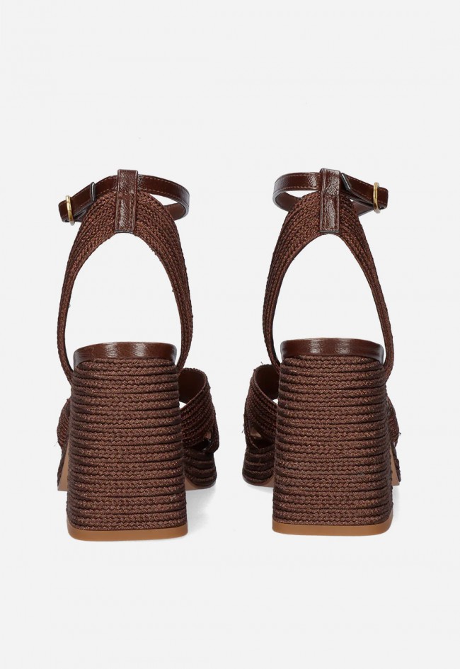 Sandalia marrón de cuerda con plataforma EXE HAVANA-309 ROPE BROWN – elegancia natural y tendencia