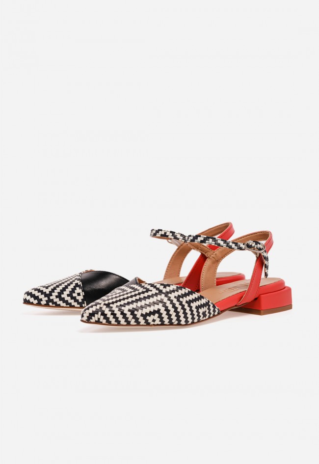 Zapato destalonado de piel GLO Duck – diseño trendy bicolor y estilo femenino