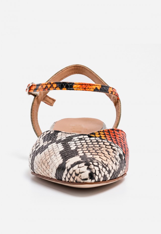 Zapato destalonado de piel GLO Duck animal print – diseño trendy y estilo con carácter