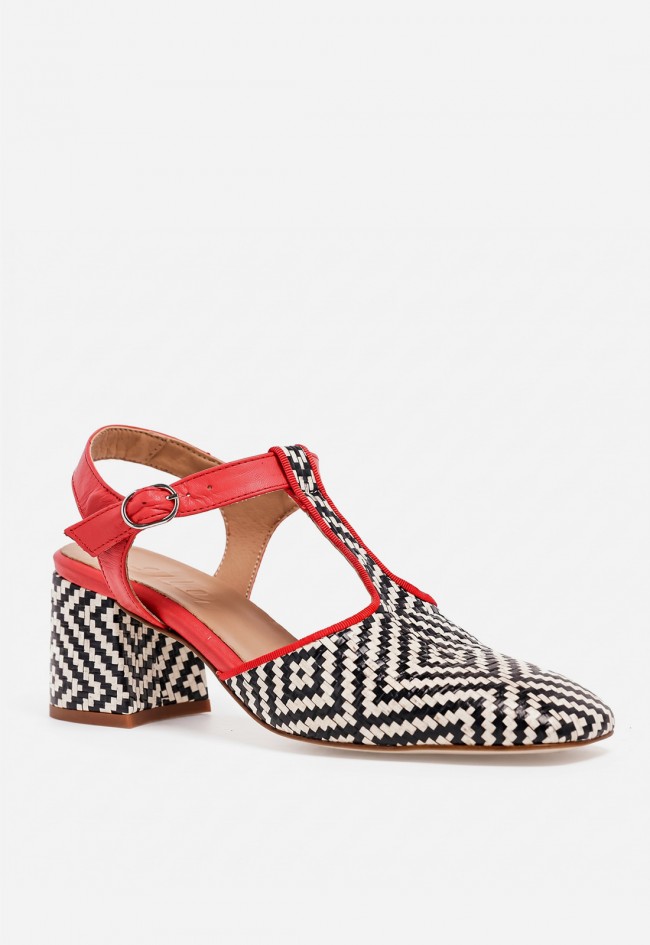 Zapato de tacón ancho GLO Petit – diseño geométrico trendy y estilo femenino