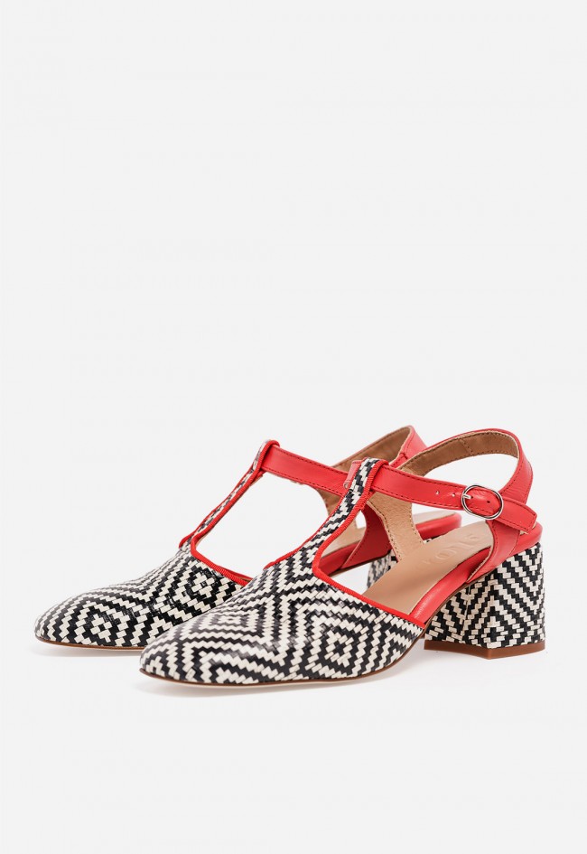 Zapato de tacón ancho GLO Petit – diseño geométrico trendy y estilo femenino