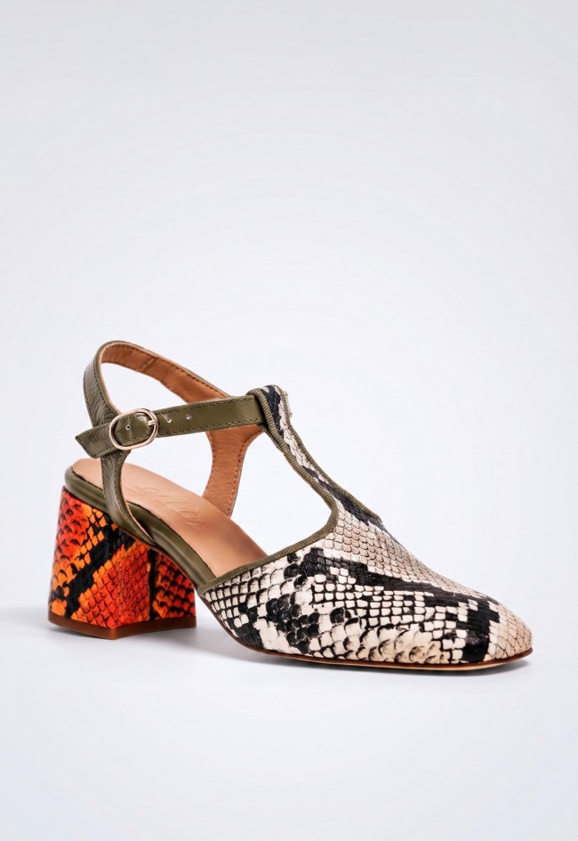 Zapato de tacón ancho GLO Petit animal print – diseño trendy y estilo con carácter