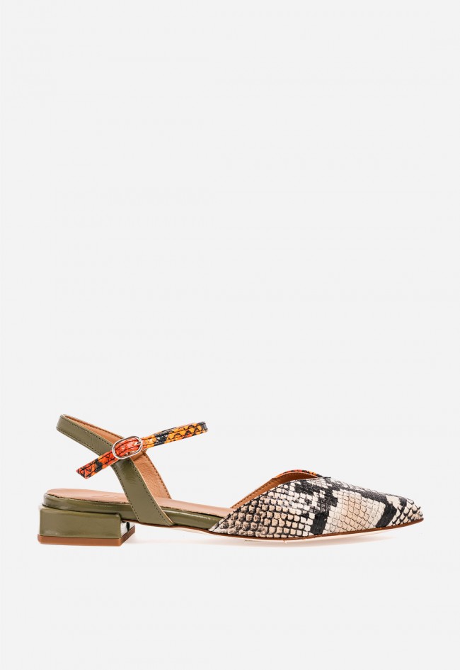 Zapato destalonado de piel GLO Duck animal print – diseño trendy y estilo con carácter