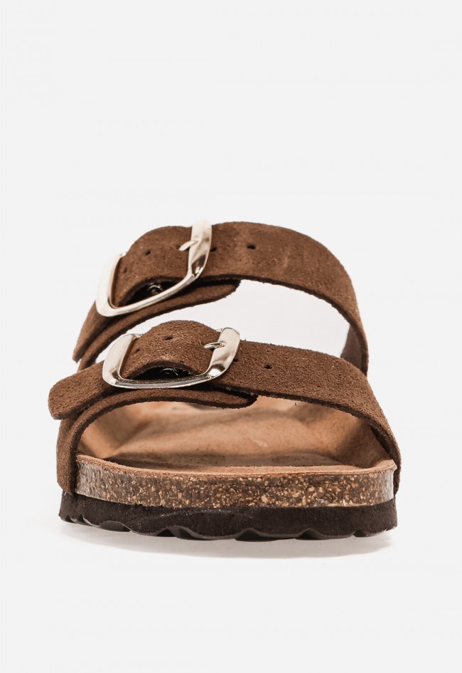 Sandalia bio marrón de doble hebilla VAS 0747 S – comodidad natural y estilo casual chic  Versión para URL