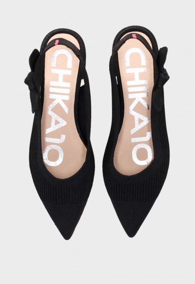 Bailarina destalonada negra de tejido Chika10 Opalo 01 – ligera, elegante y muy versátil