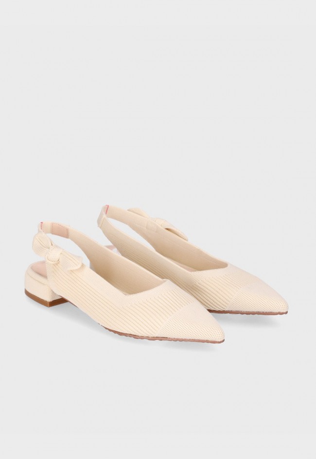 Bailarina destalonada beige de tejido Chika10 Opalo 01 – ligera, femenina y muy versátil