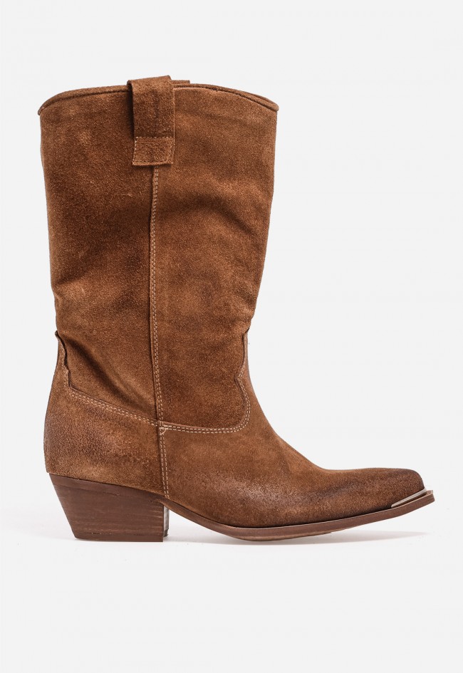 Bota cowboy campera de piel color cuero GLO Mila 2 Puntale – estilo western con carácter