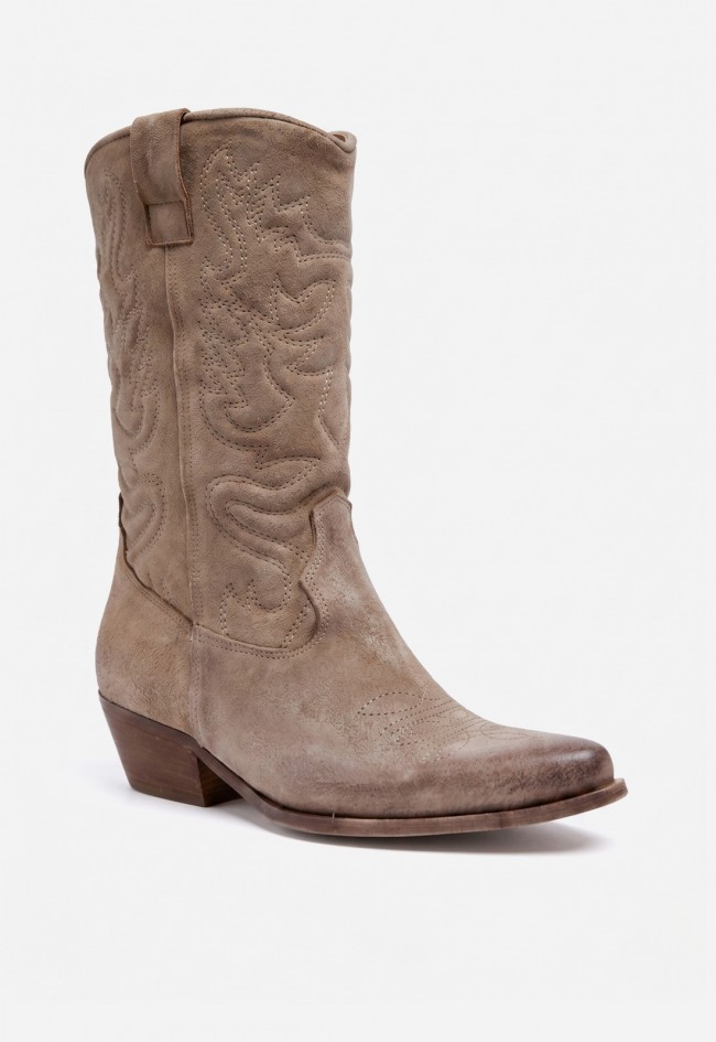 Bota cowboy taupe de mujer GLO 1356/206 – estilo western chic y carácter atemporal