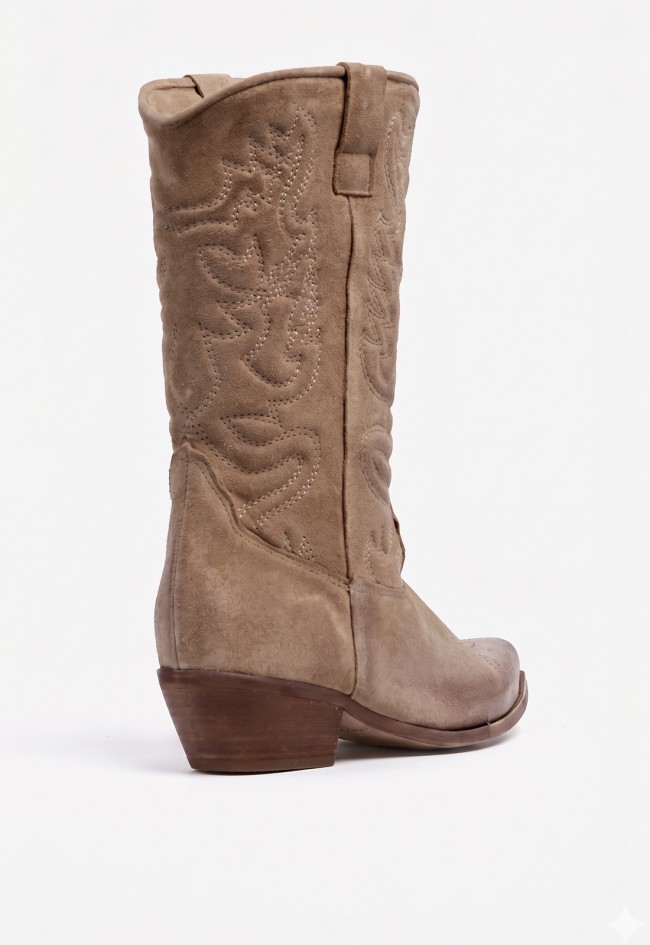 Bota cowboy taupe de mujer GLO 1356/206 – estilo western chic y carácter atemporal