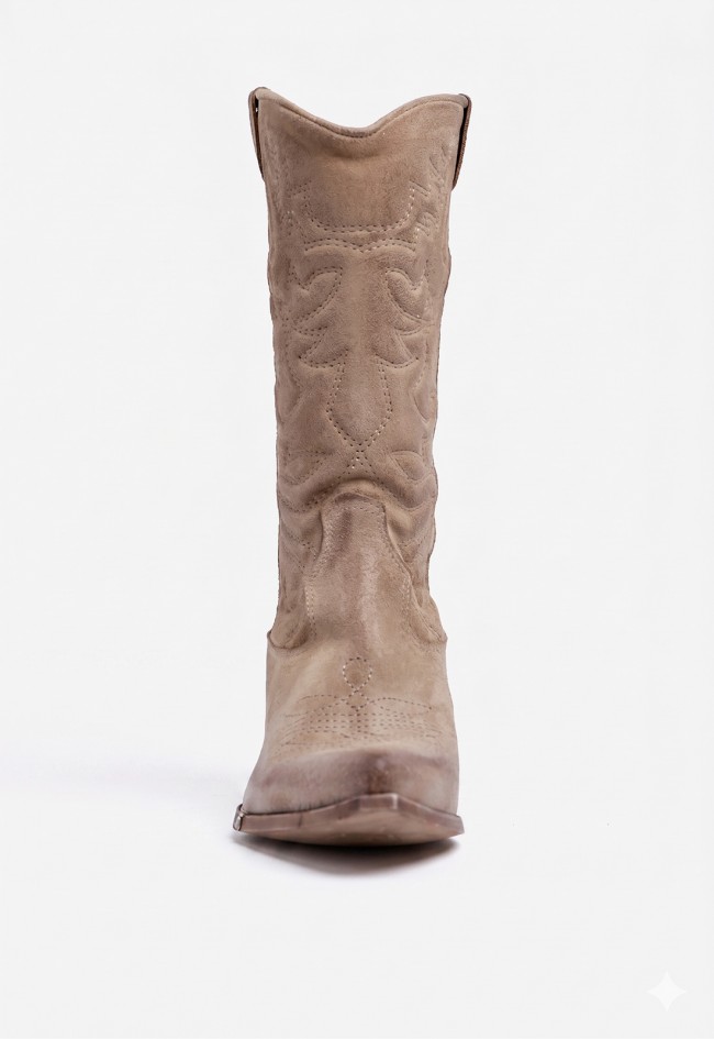 Bota cowboy taupe de mujer GLO 1356/206 – estilo western chic y carácter atemporal