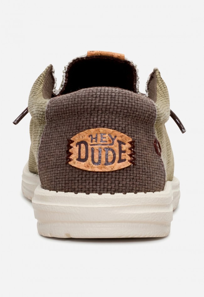 Mocasín casual hombre verde oliva Hey Dude Wally Braided – ligero, cómodo y fácil de calzar