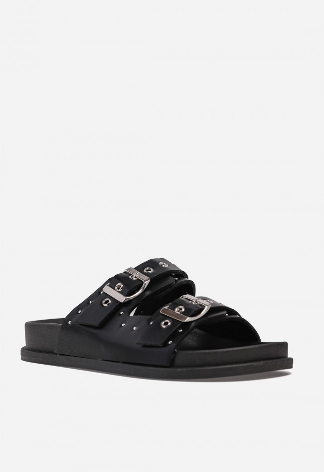 Sandalia bio negra con tachuelas VAS 27-3046 – comodidad trendy y estilo urbano