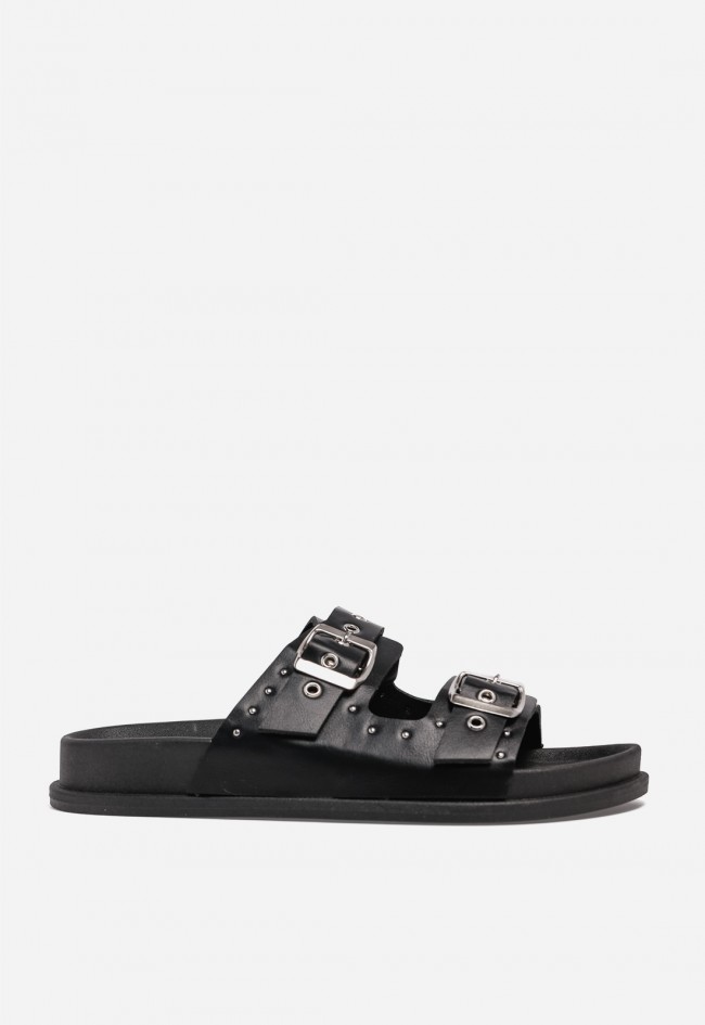 Sandalia bio negra con tachuelas VAS 27-3046 – comodidad trendy y estilo urbano