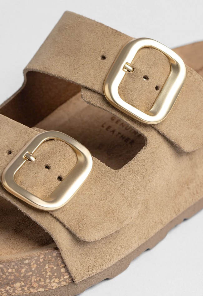 Sandalia plataforma anatómica de piel Yokono WIWI-003 marrón claro – comodidad natural y estilo actual