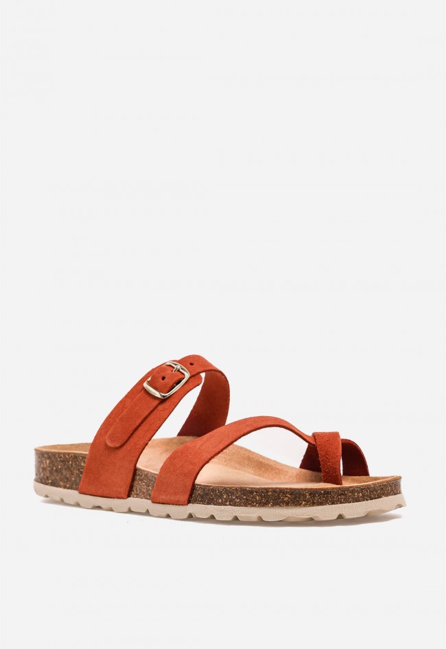 Sandalia bio de piel VAS 3572 s con tira al dedo y hebilla