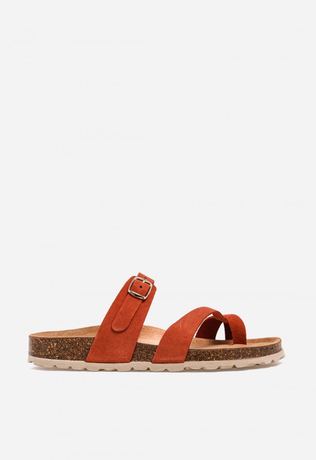 Sandalia bio de piel VAS 3572 s con tira al dedo y hebilla