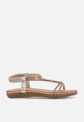 Sandalia dorada de mujer VAS 60-3140 con tiras brillantes y ajuste cómodo