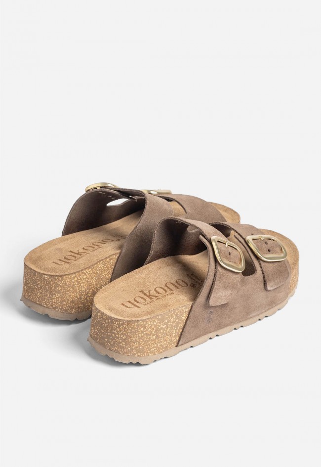 Sandalia bio cómoda Yokono WIWI-003 de piel marrón