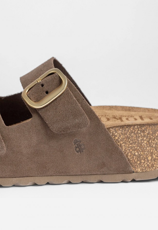 Sandalia bio cómoda Yokono WIWI-003 de piel marrón