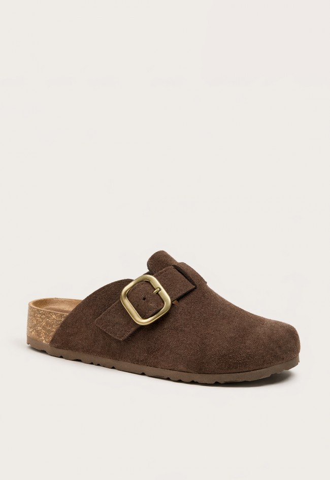 Zueco bio de piel Yokono Wiwi-264 con hebilla ajustable