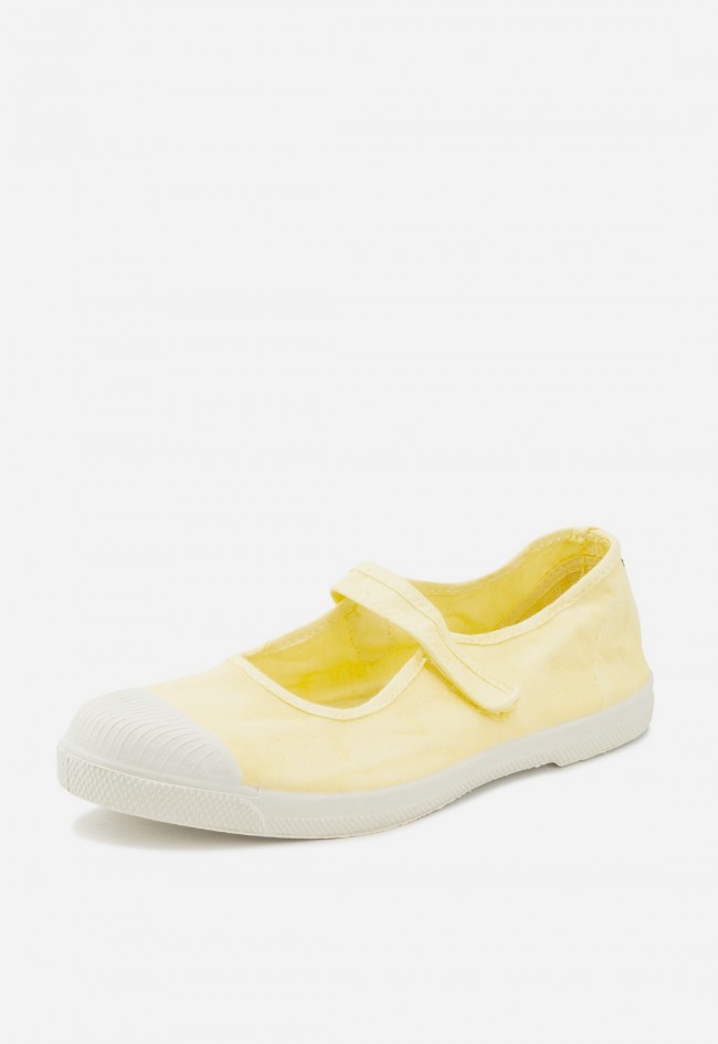 Zapatilla ecológica amarilla de lona Natural World Old Mina para mujer