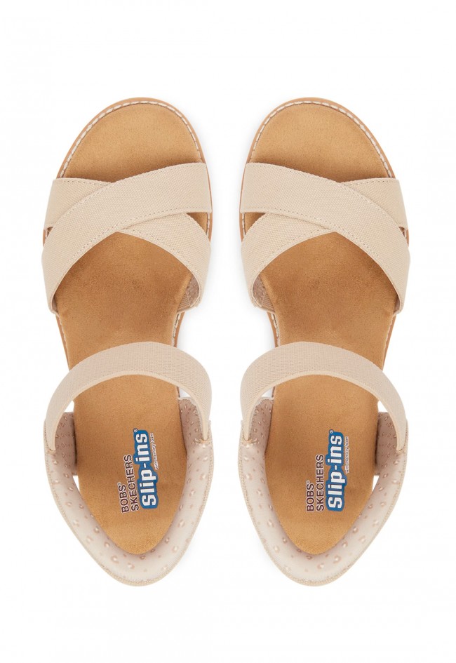 Sandalia vegana cómoda sin cordones Skechers Slip-ins BOBS Desert Kiss Golden Lily para mujer