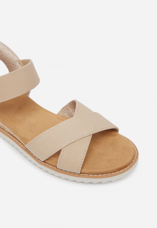 Sandalia vegana cómoda sin cordones Skechers Slip-ins BOBS Desert Kiss Golden Lily para mujer