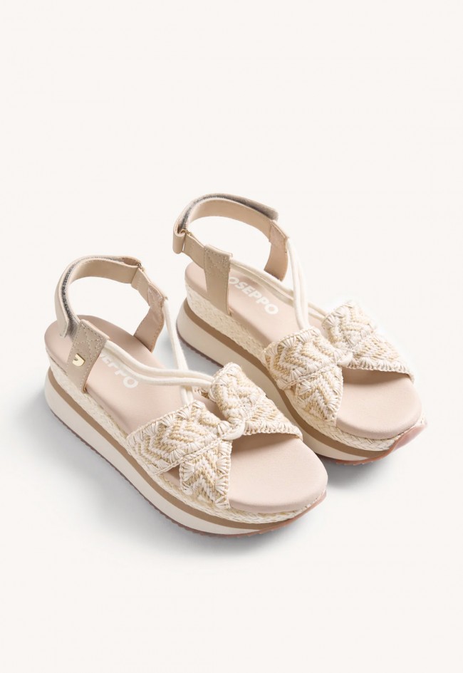 Sandalia de cuña bordada de mujer Gioseppo UGUNJA beige