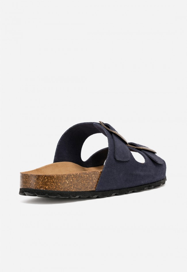 Sandalia bio de piel para hombre VAS 3195 S con doble hebilla