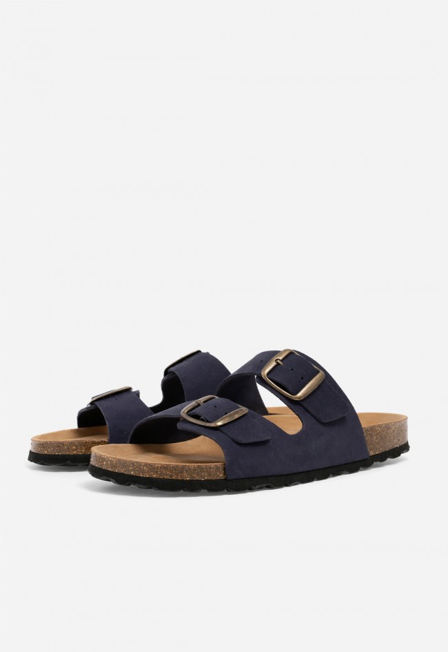 Sandalia bio de piel para hombre VAS 3195 S con doble hebilla