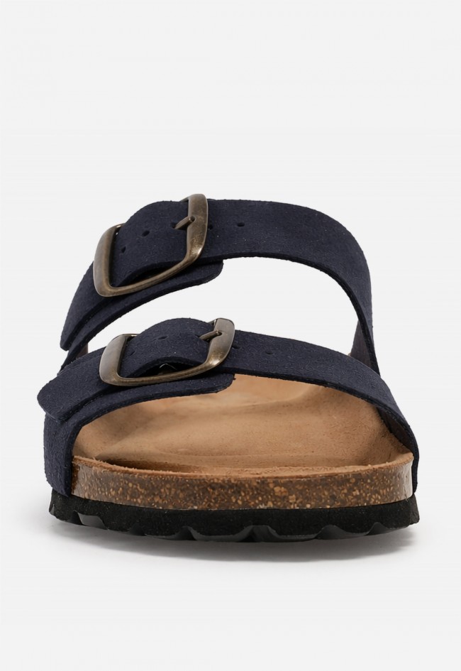 Sandalia bio de piel para hombre VAS 3195 S con doble hebilla