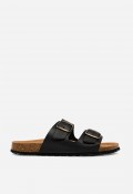 Sandalia bio de piel para hombre VAS 3195 SP negra con doble hebilla