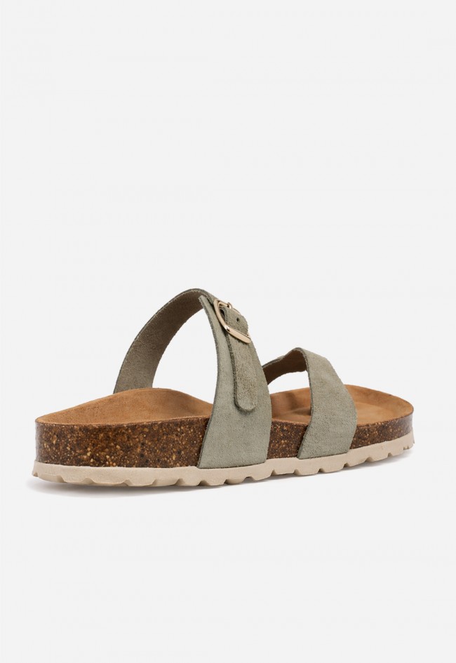 Sandalia bio de piel color agua para mujer VAS 3572 S con hebilla ajustable y estilo fresco