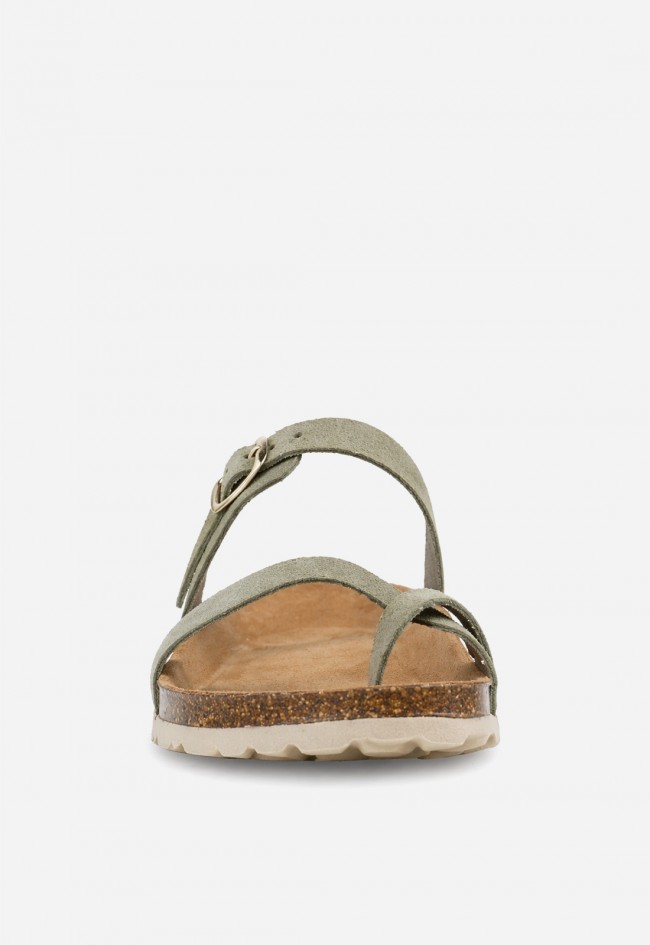 Sandalia bio de piel color agua para mujer VAS 3572 S con hebilla ajustable y estilo fresco