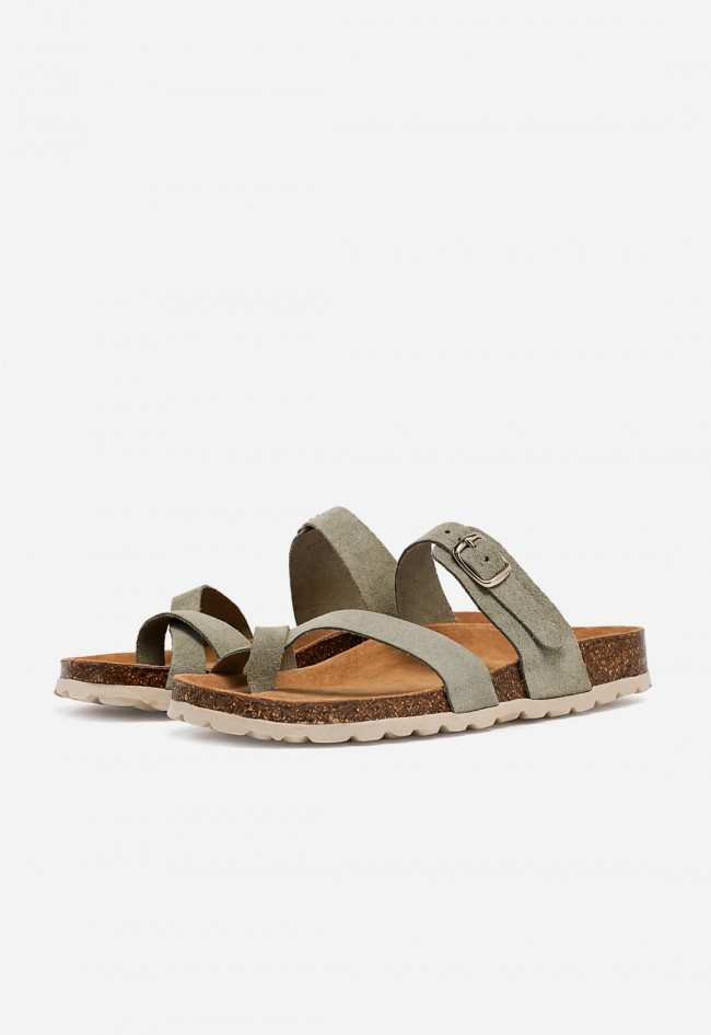 Sandalia bio de piel color agua para mujer VAS 3572 S con hebilla ajustable y estilo fresco