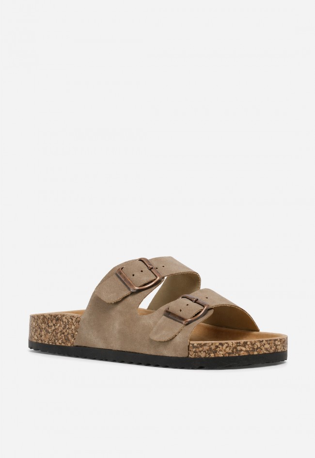 Sandalia bio taupe de doble hebilla para mujer Why Pink? 27-2012, comodidad en tendencia