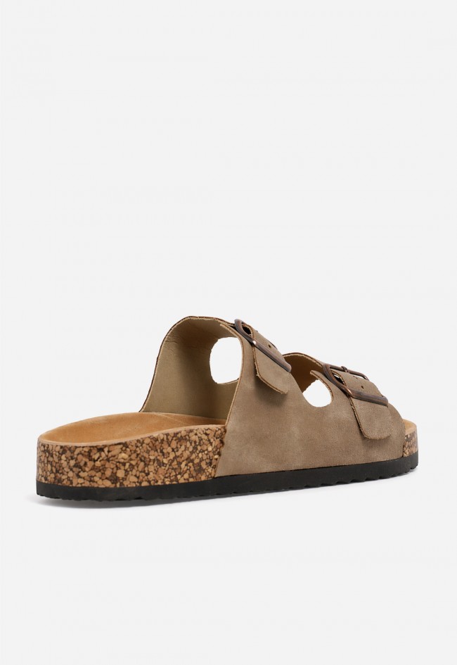 Sandalia bio taupe de doble hebilla para mujer Why Pink? 27-2012, comodidad en tendencia