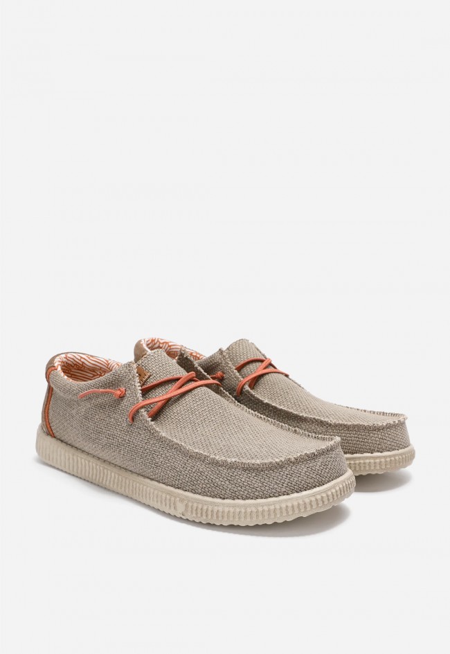 Zapato wallabi de hombre Walk in Pitas WP150 Steve taupe, ultraligero y fresco para verano