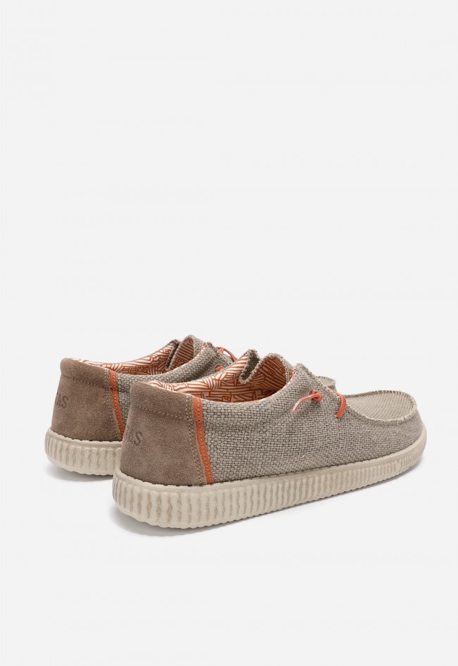 Zapato wallabi de hombre Walk in Pitas WP150 Steve taupe, ultraligero y fresco para verano